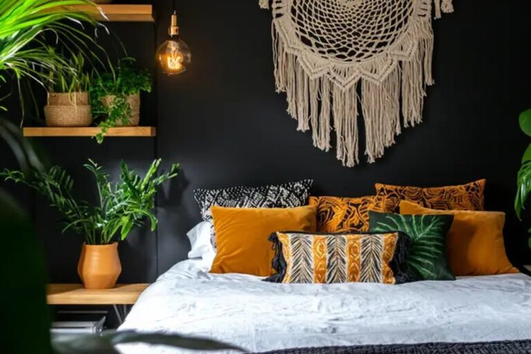 25 Black Boho Bedroom Ideas That Feel Moody and Curated (Not Dark and Gloomy)